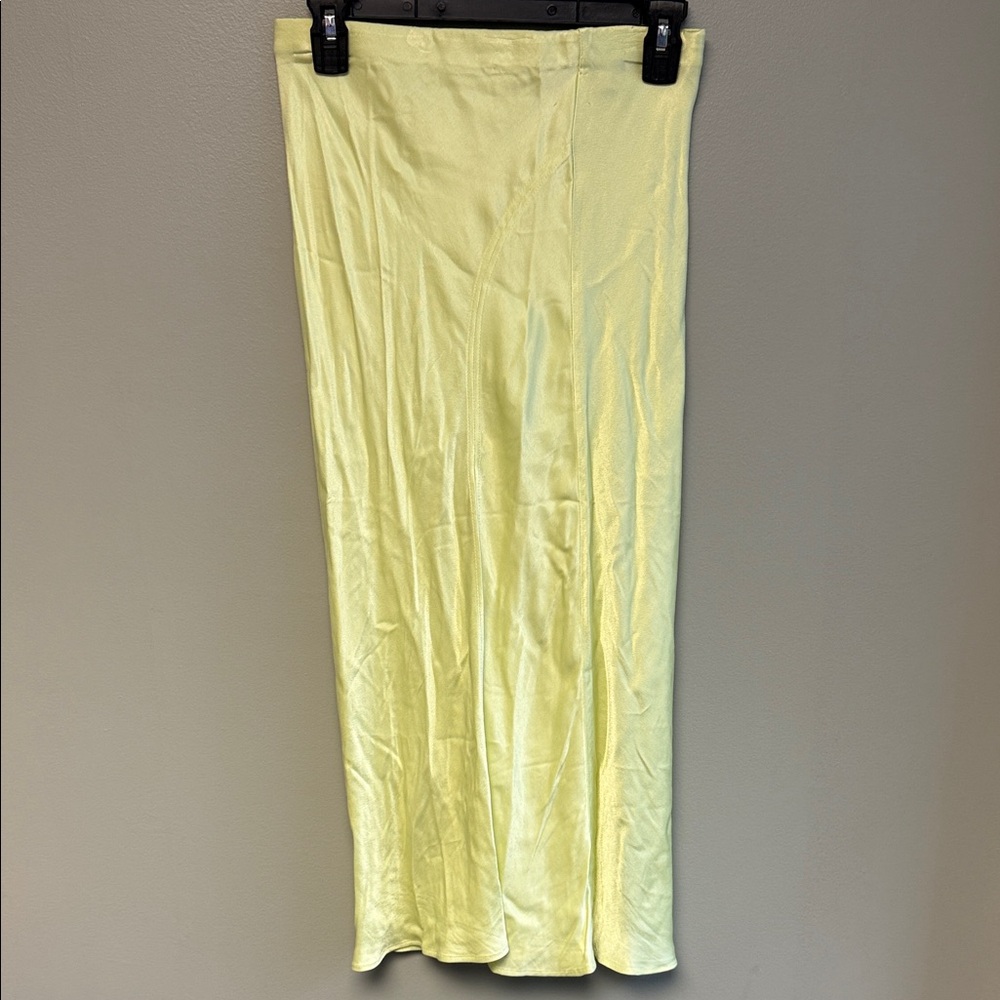 GB Satin Maxi Skirt Size Small Yellow Slip Skirt Minimalist